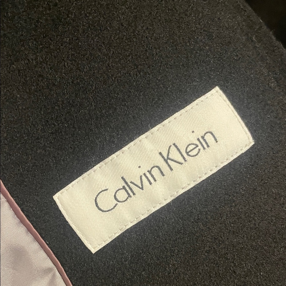 Calvin Klein Collection Black Wool Peacoat with Notched Collar - Picture 7 of 7
